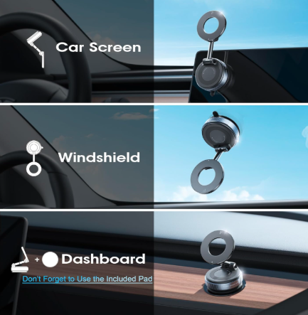 360° Magnetic Vacuum Car Phone Holder - Multifunction Car Mount Stand Adjustable