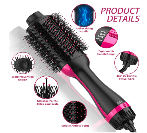 4-in-1 Hair Dryer Brush & Volumizer – Dry, Straighten, Style & Add Volume