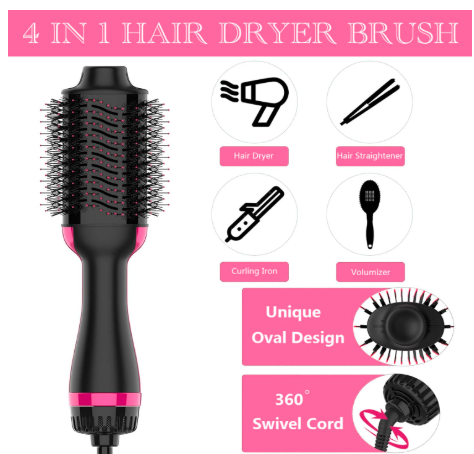 4-in-1 Hair Dryer Brush & Volumizer – Dry, Straighten, Style & Add Volume
