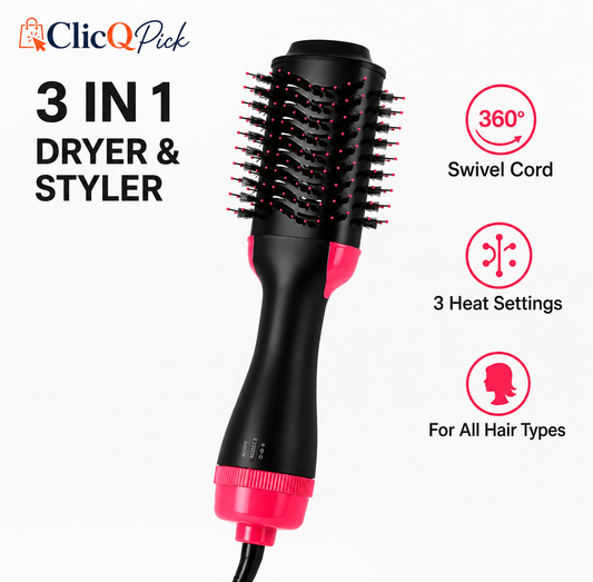 4-in-1 Hair Dryer Brush & Volumizer – Dry, Straighten, Style & Add Volume