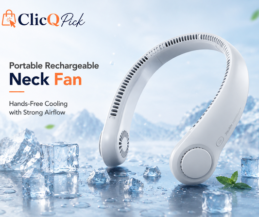 Portable Rechargeable Neck Fan – Hands-Free Cooling with Strong Airflow