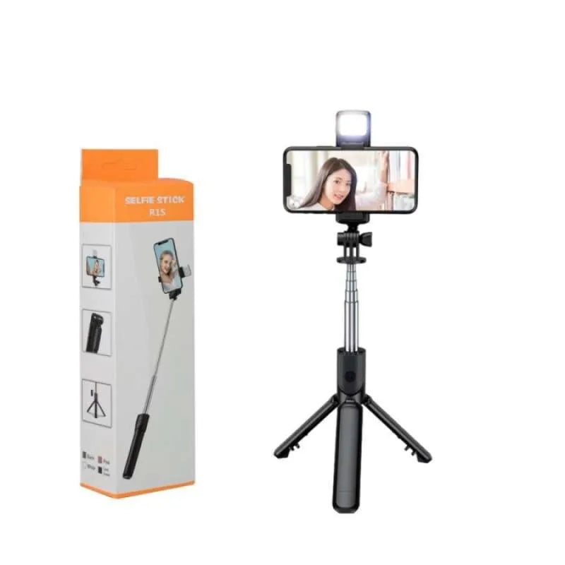 Original Best 4 IN 1 Selfie Stick R1s- Tripod & Wireless Remote with LED Flash – Premium Edition