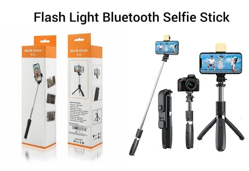Original Best 4 IN 1 Selfie Stick R1s- Tripod & Wireless Remote with LED Flash – Premium Edition