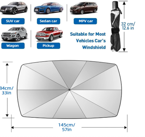 2026 Windshield Sun Shade Umbrella with UV Block Car