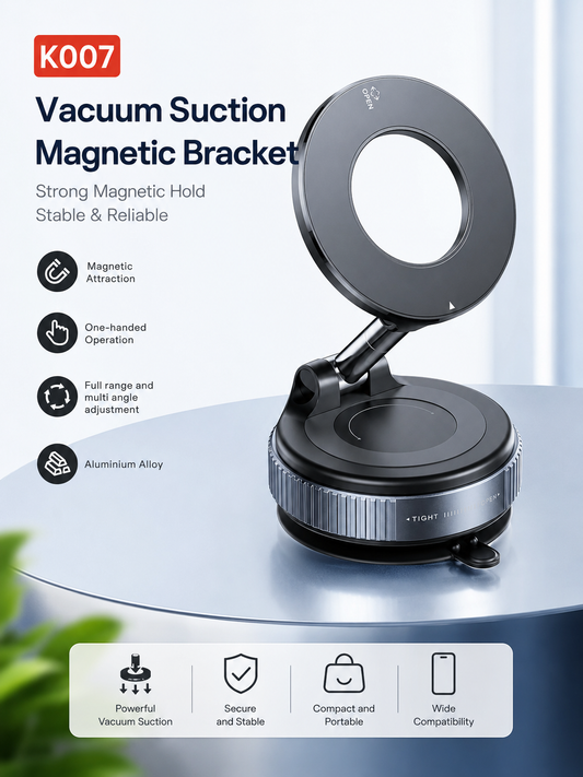 360° Magnetic Vacuum Car Phone Holder - Multifunction Car Mount Stand Adjustable